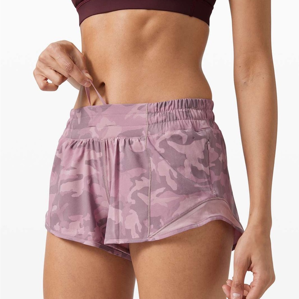 EUC lululemon athletica Pink Camo Athletic Shorts